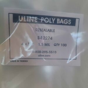 Uline Clear Resealable Poly Bags - 4 x 10 in - 1.5M - 900 Bags
